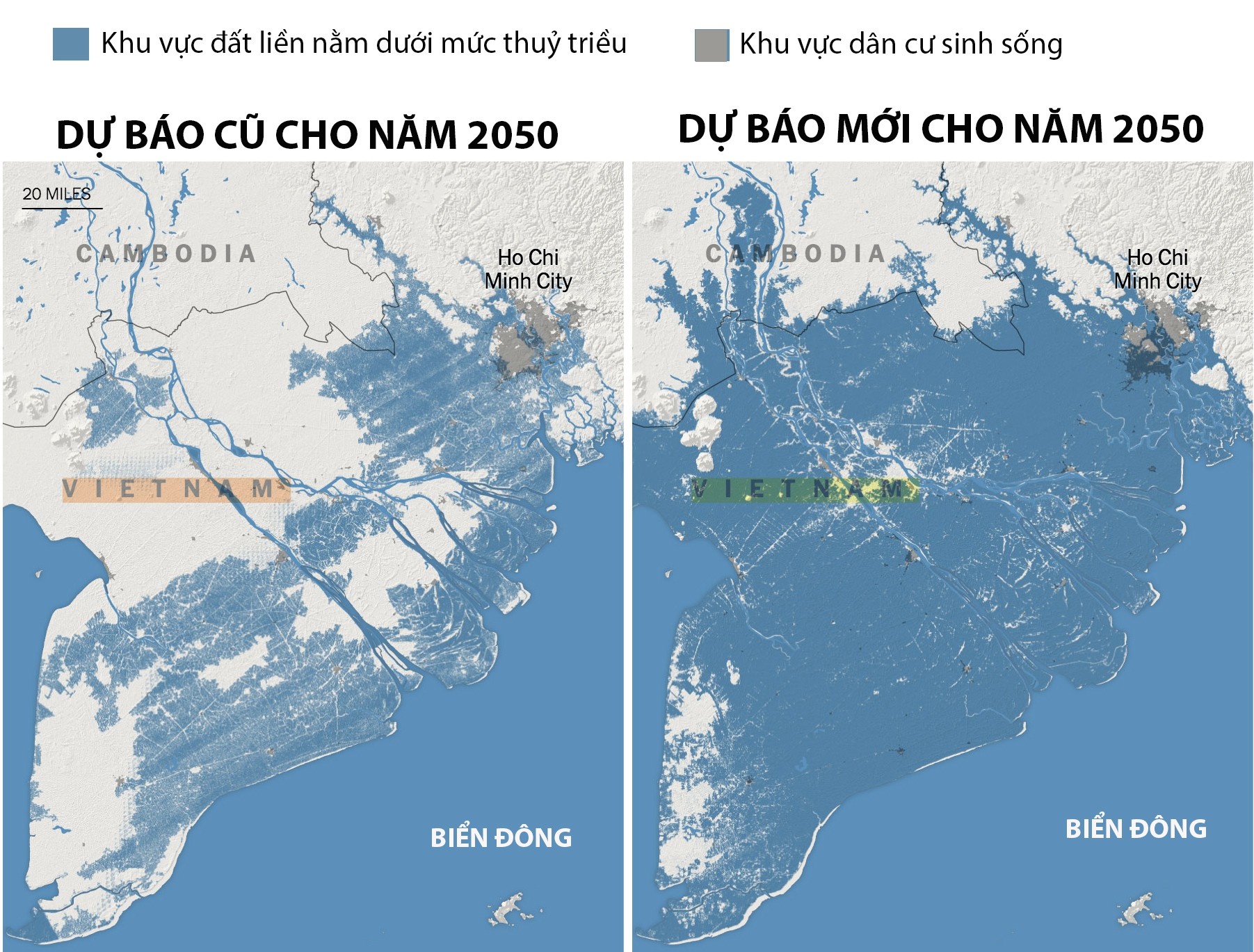 Bản đồ ngập lụt của miền Nam 2050